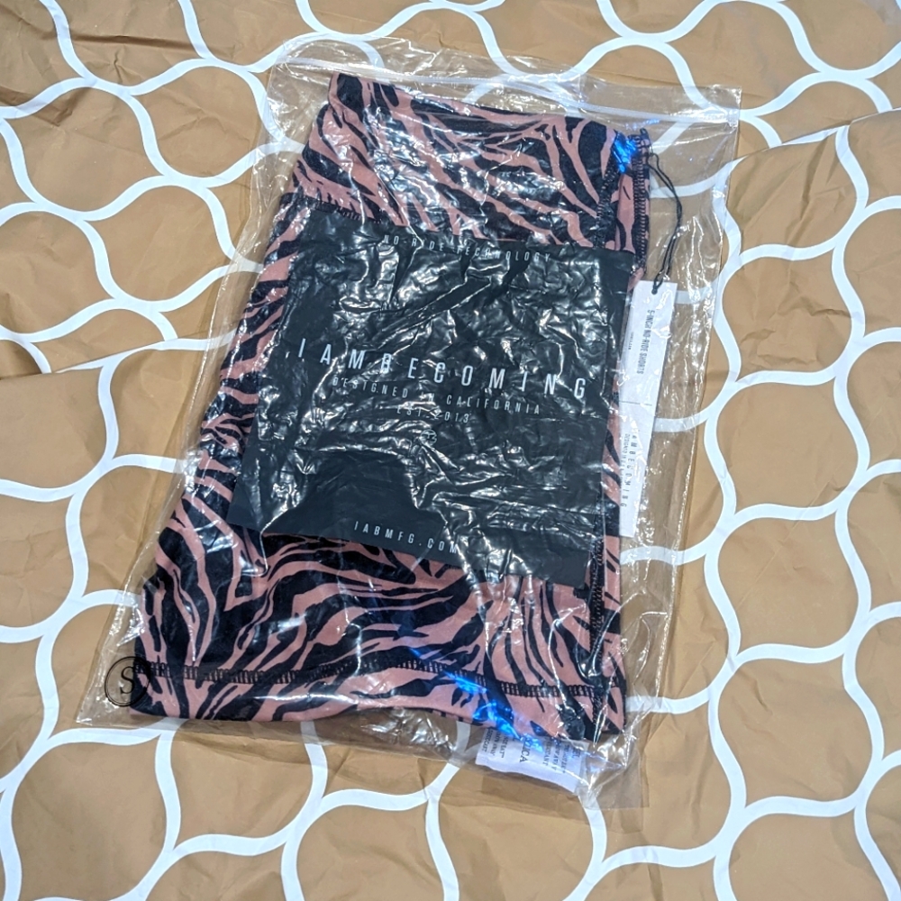 IAB "I am Becoming" 5 inch Booty shorts tiger striped
